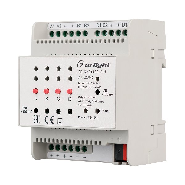 Контроллер тока SR-KN041CC-DIN (12-48V, 4x350/700mA) (Arlight, Контроллер)