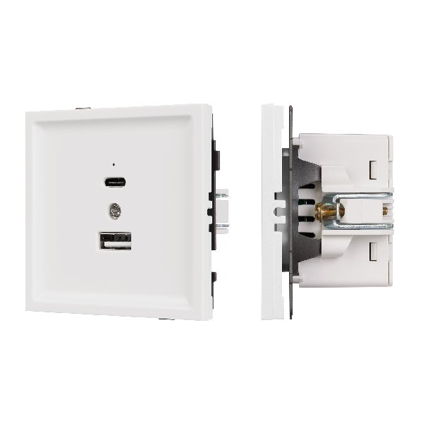 Механизм USB розетки SCT-TENDO-MUAC-SFPL-WH (5V, 3A, QC3) (Arlight, -)