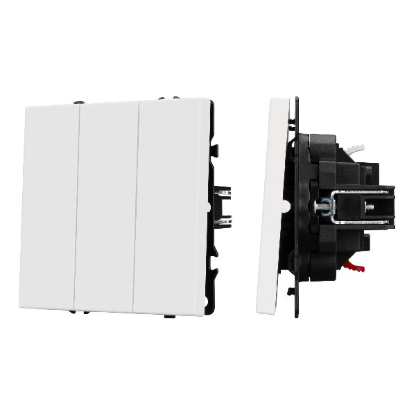 Механизм выключателя трехклавишный непроходной SWT-NOBE-MK03-SFPL-WH (230V, 10A) (Arlight, Белый ква