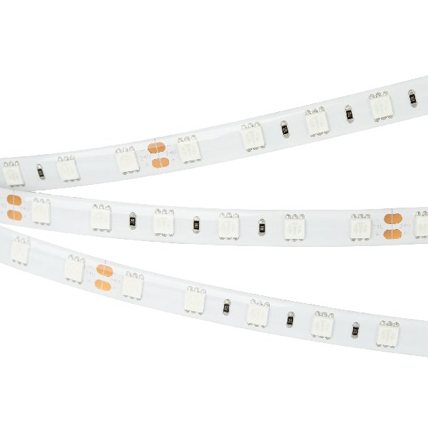 Лента RTW 2-5000SE 24V Green 2x (5060, 300 LED, LUX) (Arlight, 14.4 Вт/м, IP65)