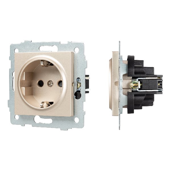 Механизм электрической розетки SCT-MEU1-PL-GD-V (250V, 16A) (Arlight, -)