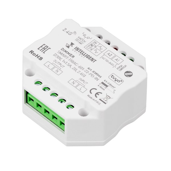 INTELLIGENT ARLIGHT Диммер SMART-TRIAC-601-72-PD-IN (230V, 1x1.5A, ZB, 2.4G) (IARL, IP20 Пластик, 5 