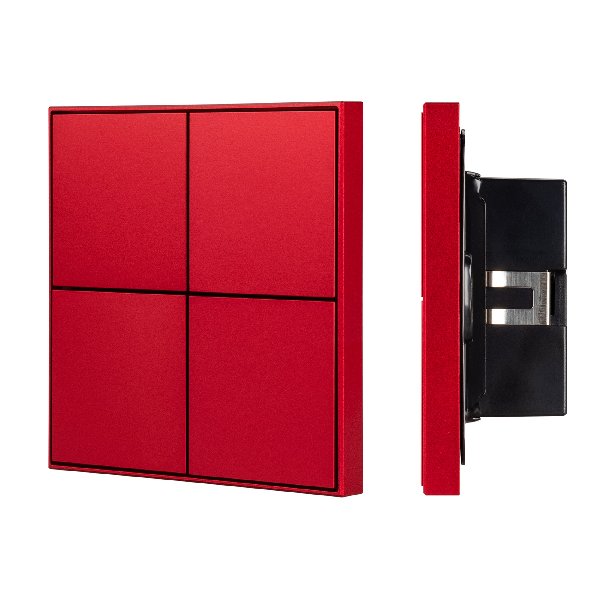 INTELLIGENT ARLIGHT Кнопочная панель KNX-304-23-IN Rose Red (BUS, Frame) (IARL, IP20 Металл, 2 года)