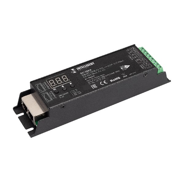 INTELLIGENT ARLIGHT Декодер SMART-DMX512-305-63-RDM-SUF Black (12-48V, 5x4A, RJ-45) (IARL, IP20 Мета