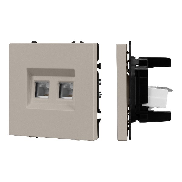 Механизм сдвоенной компьютерной розетки SCT-NOBE-MPC2-SFPL-CA (RJ-45, CAT6) (Arlight, -)