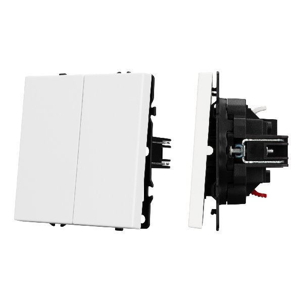 Механизм выключателя двухклавишный непроходной SWT-NOBE-MK02-SFPL-WH (230V, 10A) (Arlight, -)