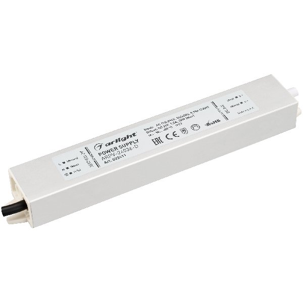 Блок питания ARPV-24036-D (24V, 1.5A, 36W) (Arlight, IP67 Металл, 3 года)
