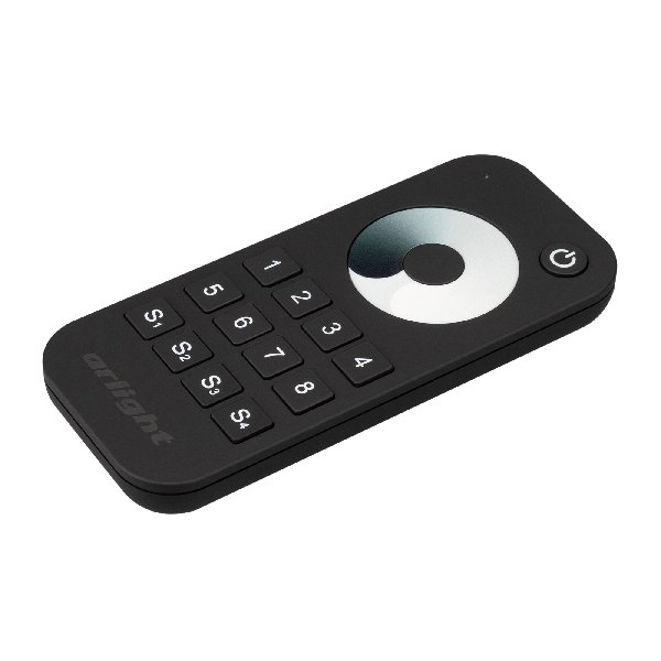 Пульт SMART-R24-DIM Black (8 зон, 2.4G) (Arlight, IP20 Пластик, 5 лет)