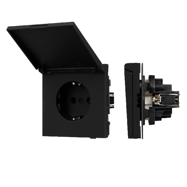 Механизм розетки влагозащищённый SCT-TENDO-MCP-SFPL-BK (230V, 16A) (Arlight, -)