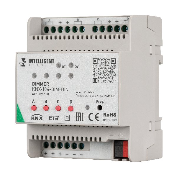 INTELLIGENT ARLIGHT Диммер KNX-104-DIM-DIN (12-24V, 4x4A) (IARL, IP20 Пластик, 2 года)