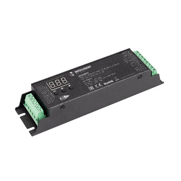 INTELLIGENT ARLIGHT Декодер SMART-DMX512-305-63-RDM-SUF Black (12-48V, 5x4A, Terminal) (IARL, IP20 М