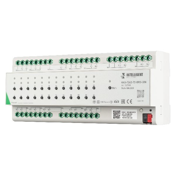 INTELLIGENT ARLIGHT Релейный модуль KNX-7242-72-DRO-DIN Grey (BUS, 24x10A) (IARL, IP20 Пластик, 2 го
