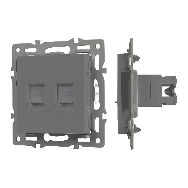 Механизм компьютерной розетки двойной SCT-MPC2-PL-GR (RJ-45, CAT6) (Arlight, -)