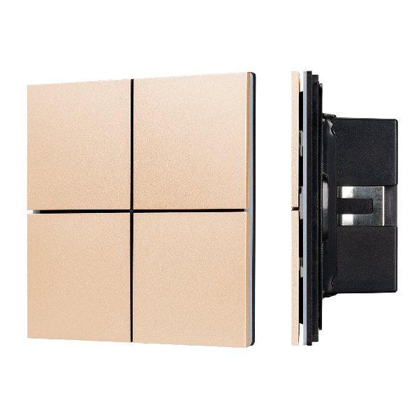 INTELLIGENT ARLIGHT Кнопочная панель KNX-304-23-IN Champagne (BUS, Frameless) (IARL, IP20 Металл, 2 