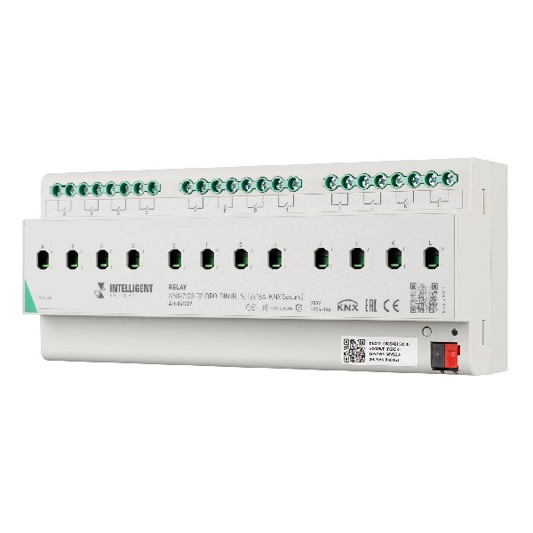 INTELLIGENT ARLIGHT Релейный модуль KNX-7123-82-DRO-DIN (BUS, 12x16A, KNX Secure) (IARL, IP20 Пласти