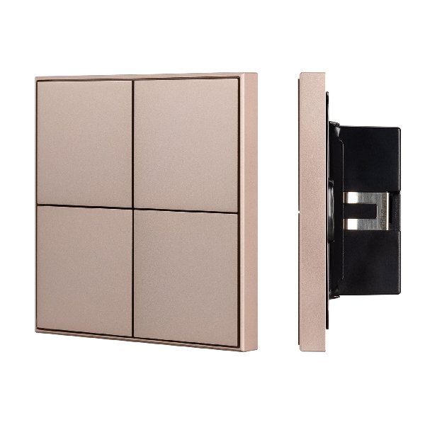 INTELLIGENT ARLIGHT Кнопочная панель KNX-304-23-IN Champagne (BUS, Frame) (IARL, IP20 Металл, 2 года