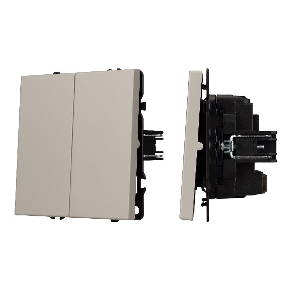 Механизм выключателя двухклавишный перекрёстный SWT-NOBE-MKX2-SFPL-CA (230V, 10A) (Arlight, Кашемир)