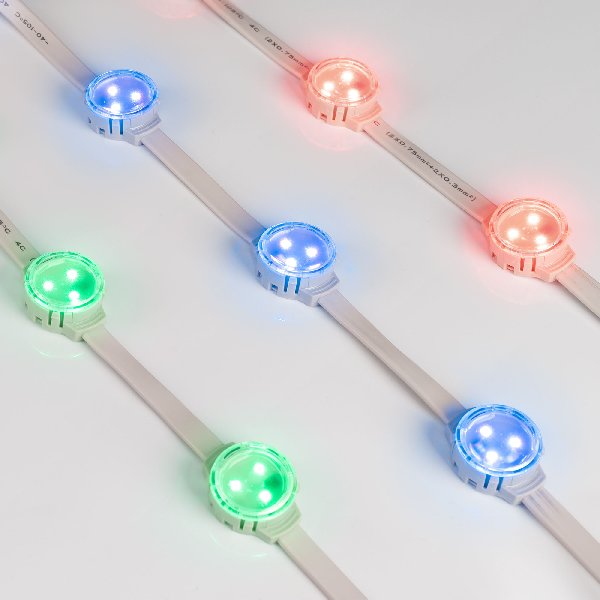 Модуль управляемый SOLEX-SPI-3535-3-12V RGB 120deg (D30x16mm, 0.75W, IP67) (Arlight, Пластик, 3 года