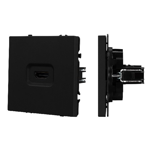 Механизм HDMI розетки SCT-NOBE-MHD1-SFPL-BK (Arlight, Черный оникс)
