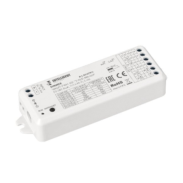 INTELLIGENT ARLIGHT Диммер SMART-PWM-105-72-RGB-MIX-SUF (12-24V, 5x3A, TUYA Wi-Fi, 2.4G) (IARL, IP20