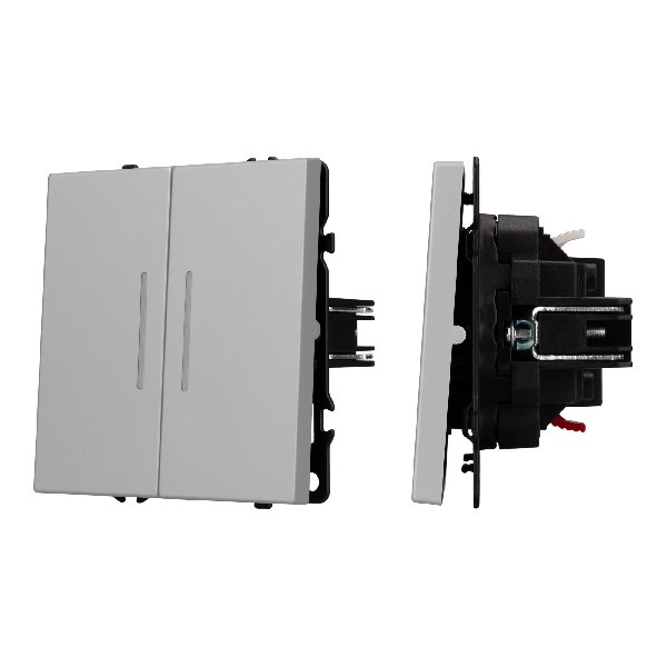 Механизм выключателя двухклавишный проходной LED SWT-NOBE-MKP2-SFPL-L-IS (230V, 10A) (Arlight, -)