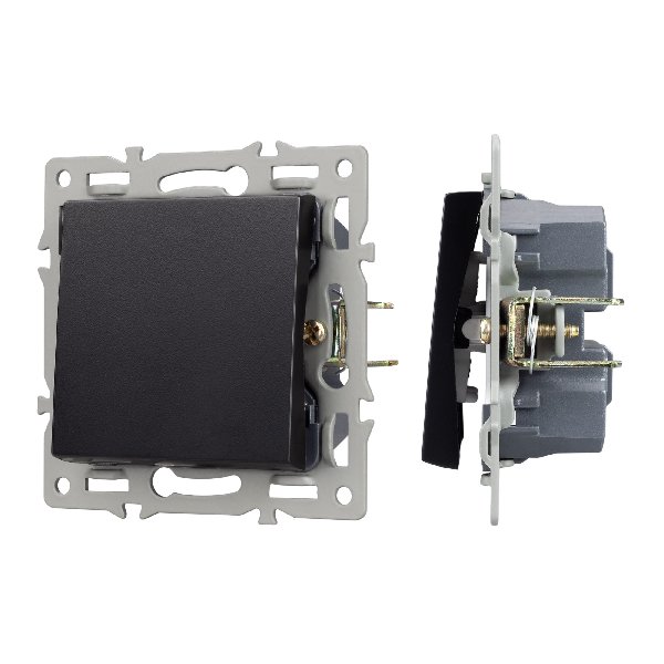Механизм выключателя одноклавишный перекрёстный SWT-MKX1-PL-BK (250V, 16A) (Arlight, -)
