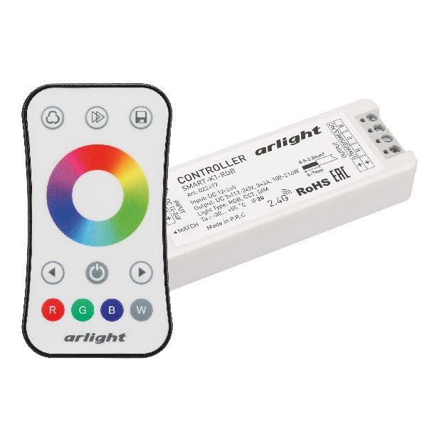 Контроллер SMART-RGB-SET-RING (12-24V, 3x3A, ПДУ 2.4G) (Arlight, IP20 Пластик, 5 лет)