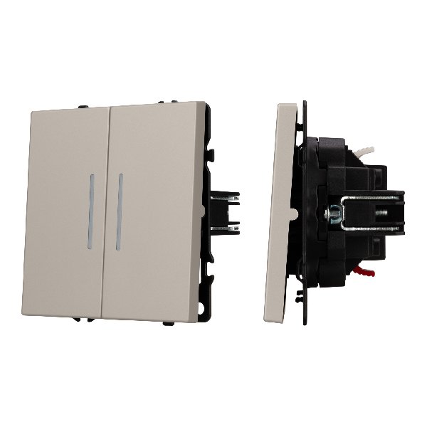 Механизм выключателя двухклавишный проходной LED SWT-NOBE-MKP2-SFPL-L-CA (230V, 10A) (Arlight, -)