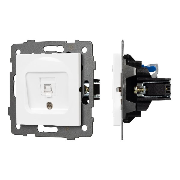 Механизм компьютерной розетки SCT-MPC1-PL-WH-V (RJ-45, CAT6) (Arlight, -)