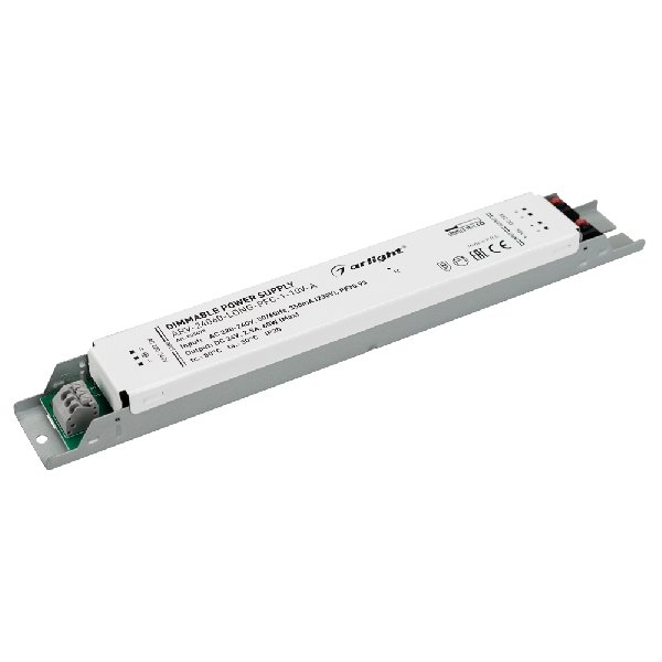 Блок питания ARV-24060-LONG-PFC-1-10V-A (24V, 2.5A, 60W) (Arlight, IP20 Металл, 5 лет)