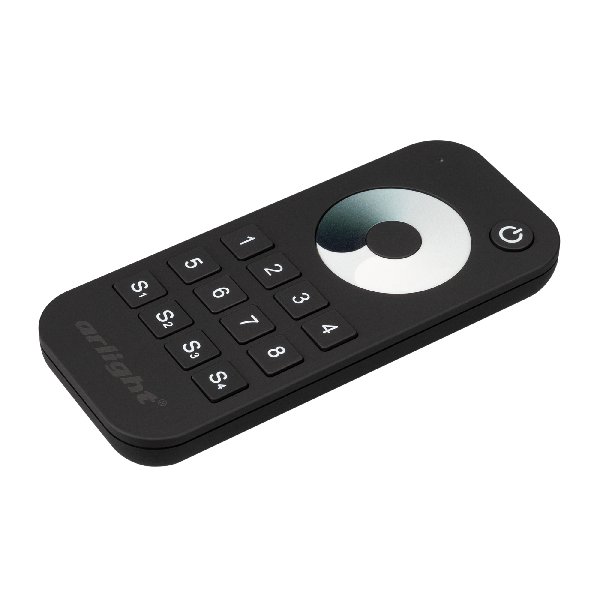 Пульт SMART-R24-DIM Black (8 зон, 2.4G) (Arlight, IP20 Пластик, 5 лет)
