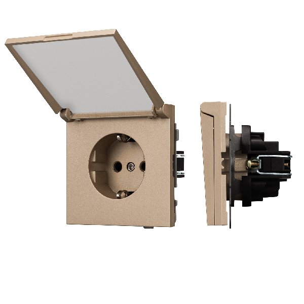 Механизм розетки влагозащищённый SCT-TENDO-MCP-PL-GD (230V, 16A) (Arlight, -)