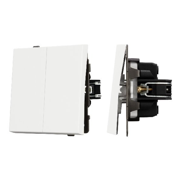 Механизм выключателя двухклавишный проходной SWT-TENDO-MKP2-SFPL-WH (230V, 10A) (Arlight, -)